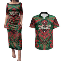Aotearoa Iwi Ngati Hine Personalised Couples Matching Puletasi and Hawaiian Shirt Maori Kowhaiwhai Pattern