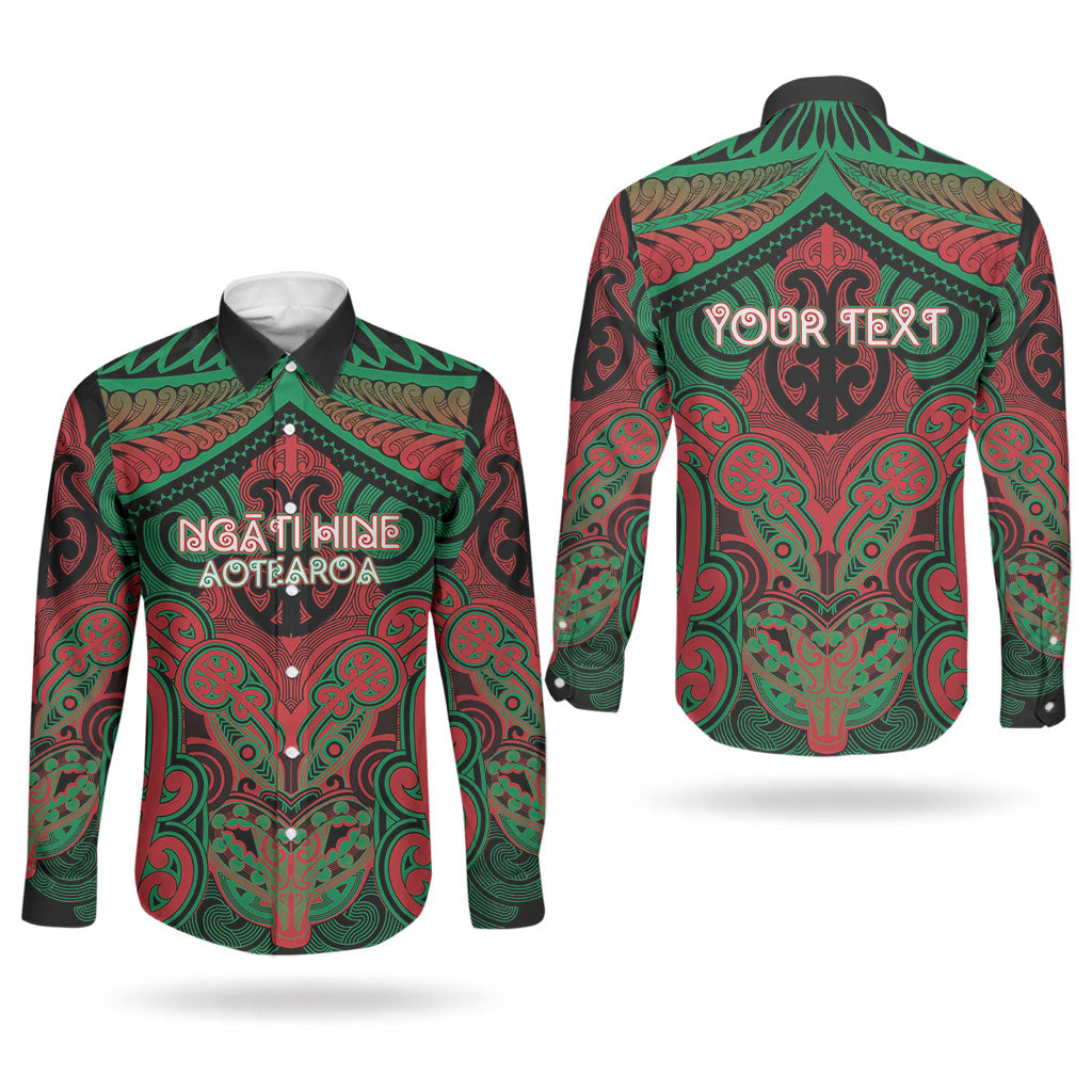 Aotearoa Iwi Ngati Hine Personalised Couples Matching Short Sleeve Bodycon Dress and Long Sleeve Button Shirt Maori Kowhaiwhai Pattern
