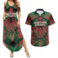 Aotearoa Iwi Ngati Hine Personalised Couples Matching Summer Maxi Dress and Hawaiian Shirt Maori Kowhaiwhai Pattern