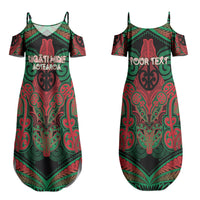 Aotearoa Iwi Ngati Hine Personalised Couples Matching Summer Maxi Dress and Hawaiian Shirt Maori Kowhaiwhai Pattern