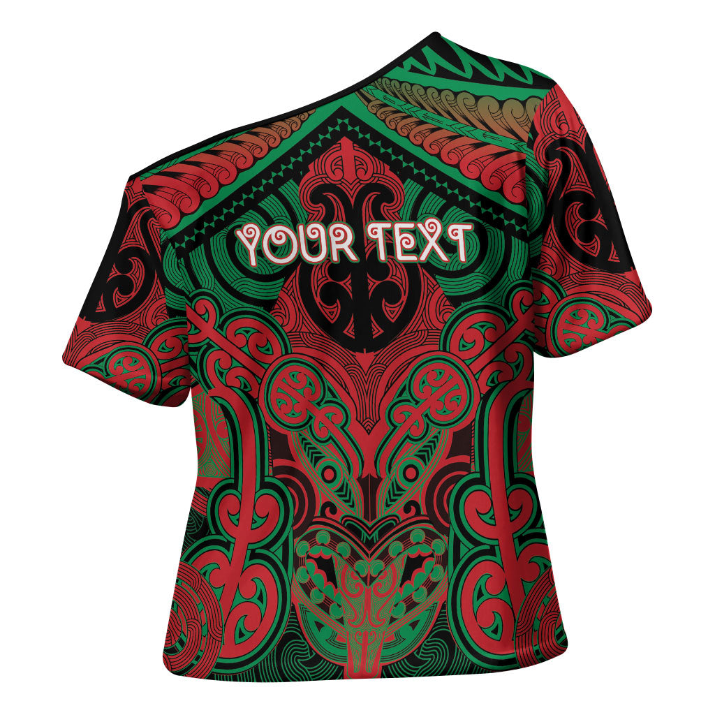 Aotearoa Iwi Ngati Hine Personalised Cross Shoulder Shirt Maori Kowhaiwhai Pattern