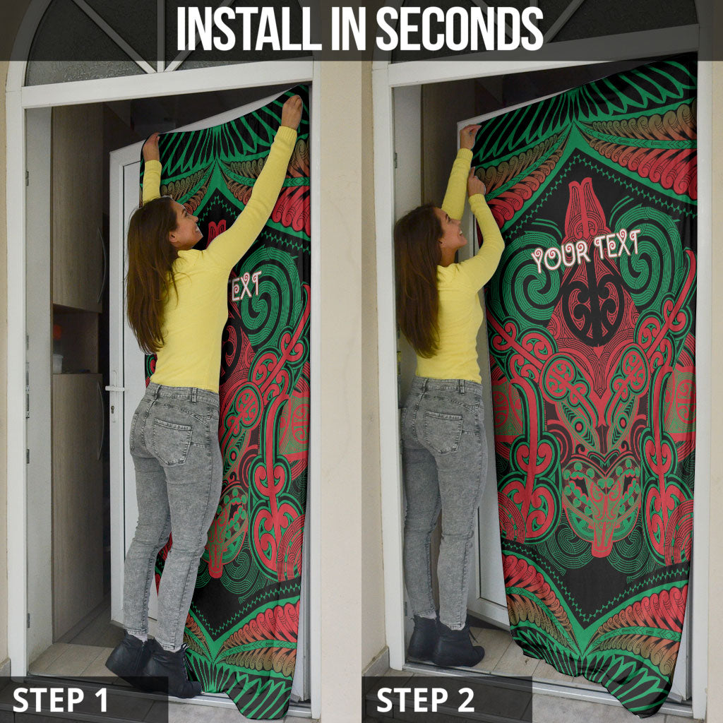 Aotearoa Iwi Ngati Hine Personalised Door Cover Maori Kowhaiwhai Pattern