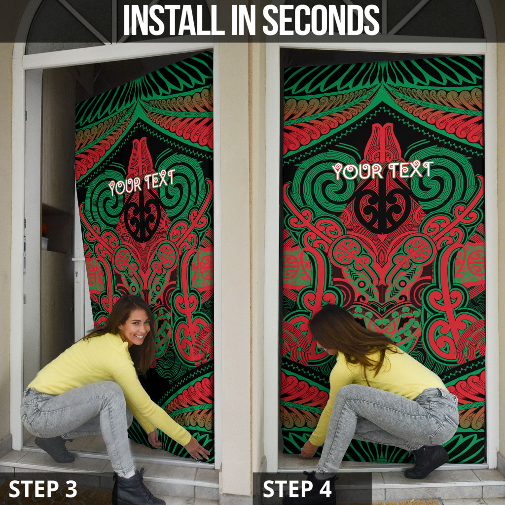 Aotearoa Iwi Ngati Hine Personalised Door Cover Maori Kowhaiwhai Pattern