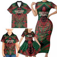 Aotearoa Iwi Ngati Hine Personalised Family Matching Short Sleeve Bodycon Dress and Hawaiian Shirt Maori Kowhaiwhai Pattern