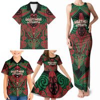 Aotearoa Iwi Ngati Hine Personalised Family Matching Tank Maxi Dress and Hawaiian Shirt Maori Kowhaiwhai Pattern