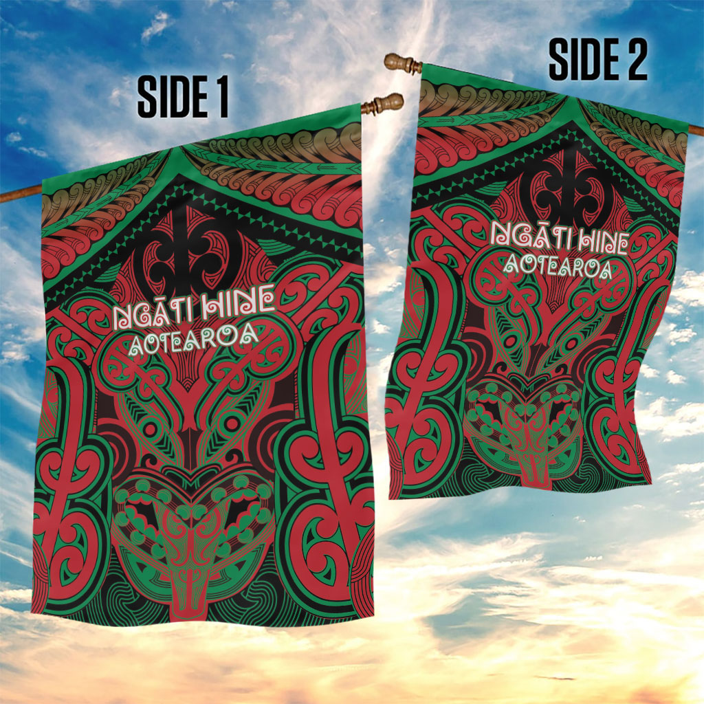 Aotearoa Iwi Ngati Hine Garden Flag Maori Kowhaiwhai Pattern