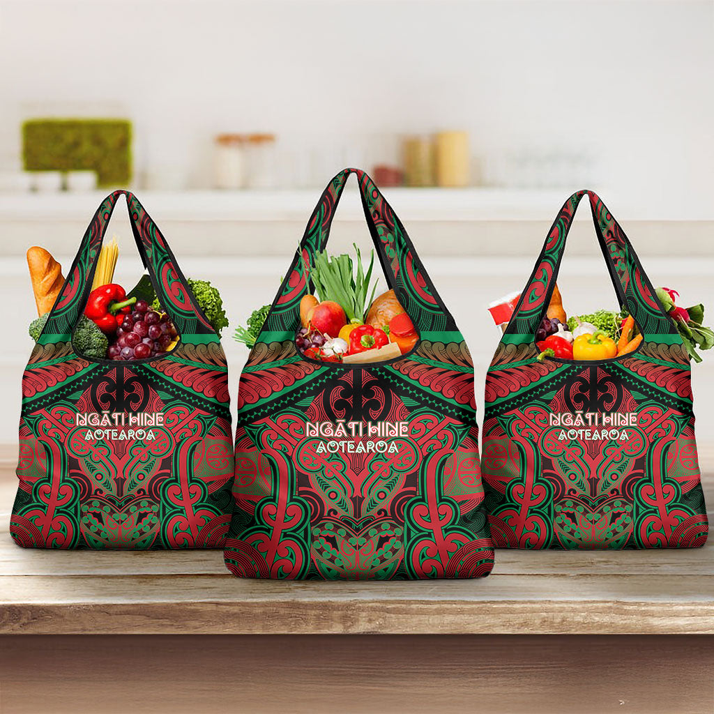 Aotearoa Iwi Ngati Hine Grocery Bag Maori Kowhaiwhai Pattern