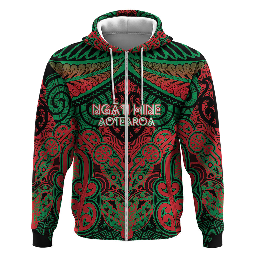 Aotearoa Iwi Ngati Hine Personalised Hoodie Maori Kowhaiwhai Pattern
