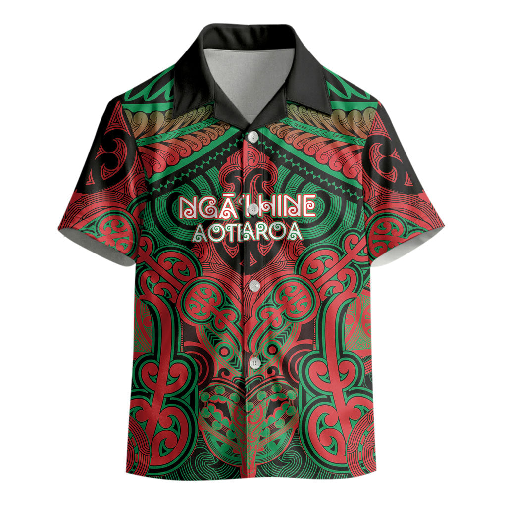 Aotearoa Iwi Ngati Hine Personalised Kid Hawaiian Shirt Maori Kowhaiwhai Pattern