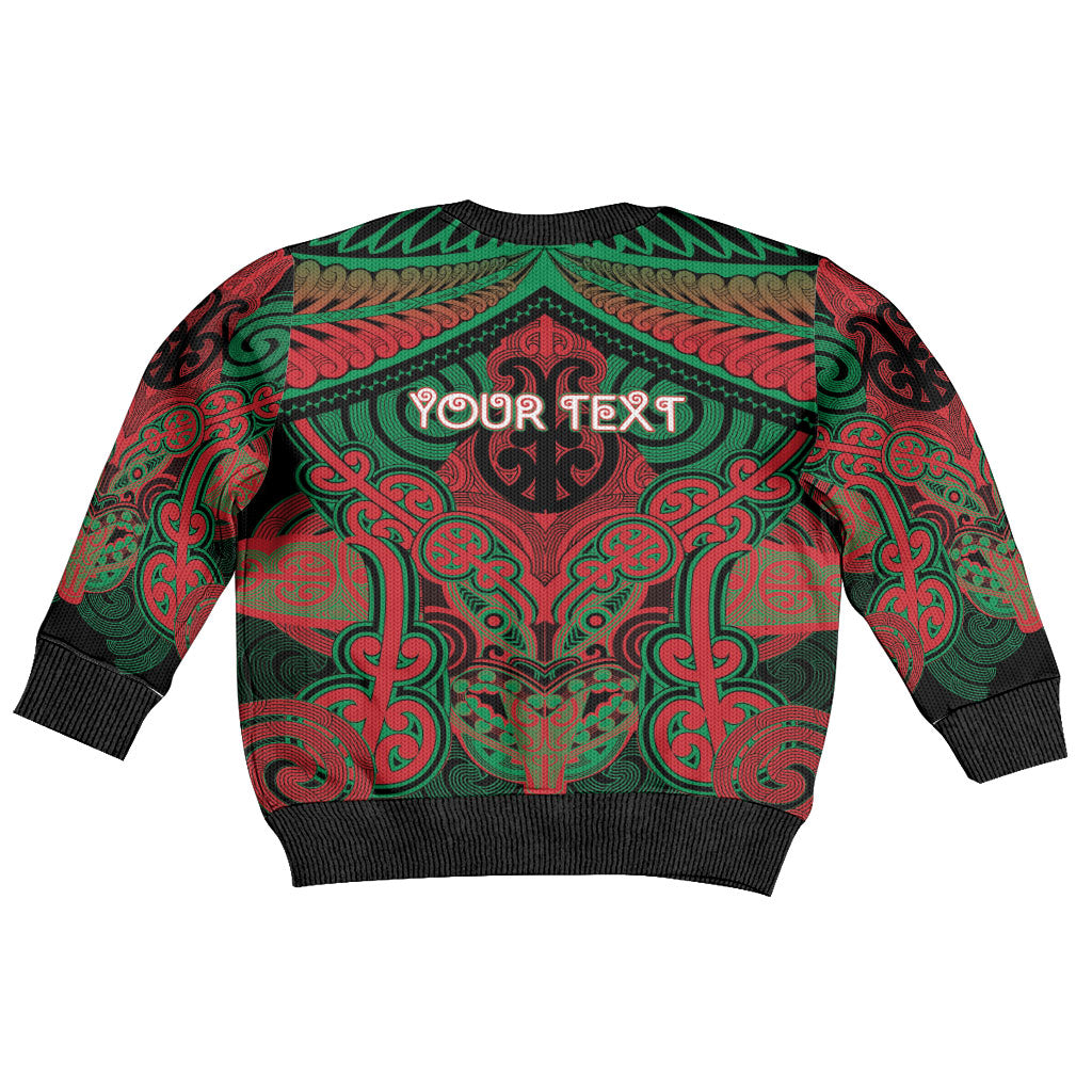 Aotearoa Iwi Ngati Hine Personalised Kid Ugly Christmas Sweater Maori Kowhaiwhai Pattern