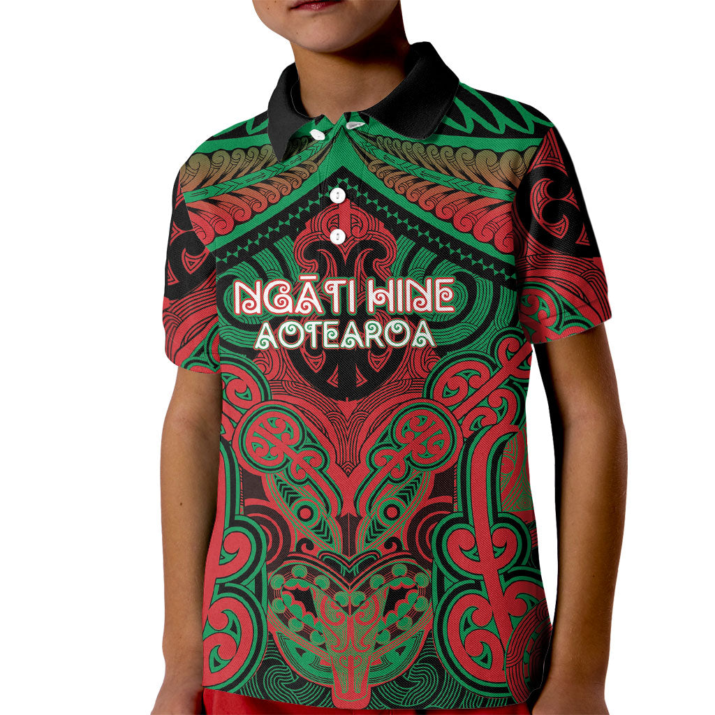 Aotearoa Iwi Ngati Hine Personalised Kid Polo Shirt Maori Kowhaiwhai Pattern