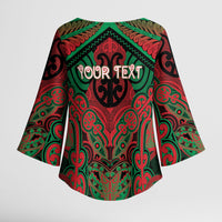 Aotearoa Iwi Ngati Hine Personalised Kimono Sleeve Blouse Maori Kowhaiwhai Pattern