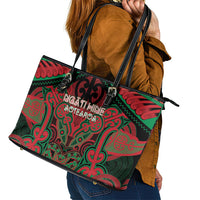 Aotearoa Iwi Ngati Hine Leather Tote Bag Maori Kowhaiwhai Pattern