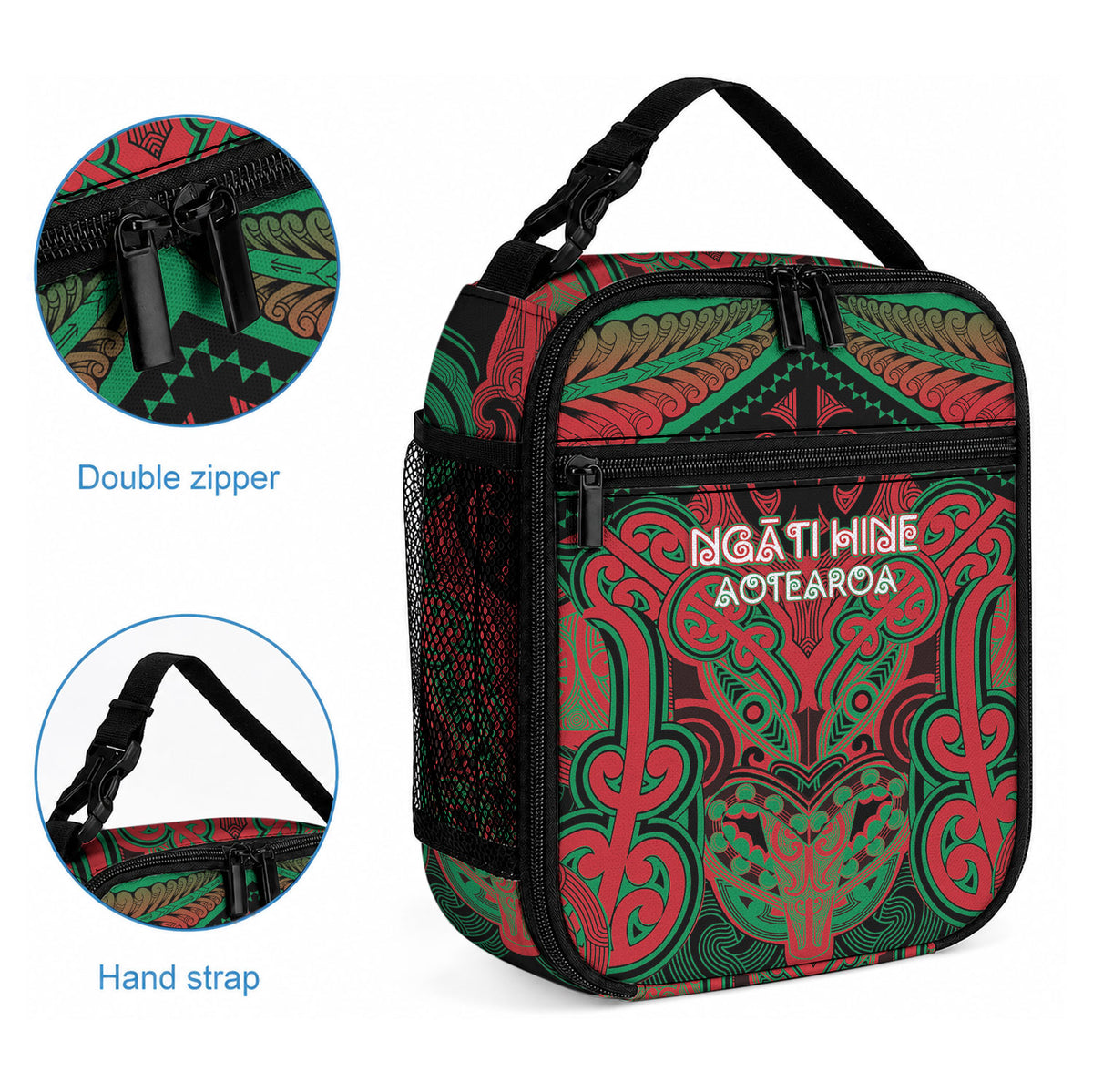 Aotearoa Iwi Ngati Hine Lunch Bag Maori Kowhaiwhai Pattern