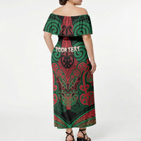 Aotearoa Iwi Ngati Hine Personalised Off Shoulder Maxi Dress Maori Kowhaiwhai Pattern