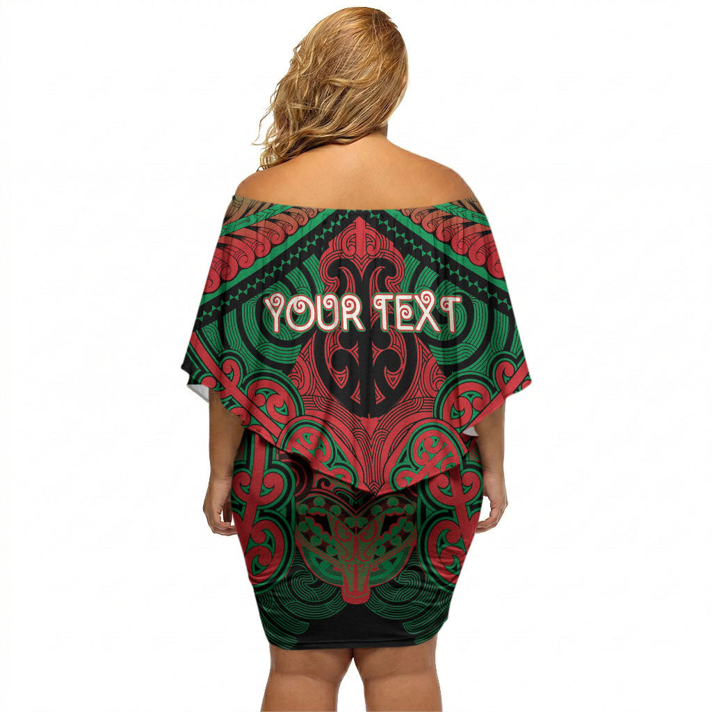 Aotearoa Iwi Ngati Hine Personalised Off Shoulder Short Dress Maori Kowhaiwhai Pattern