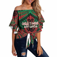 Aotearoa Iwi Ngati Hine Personalised Off Shoulder Wrap Waist Top Maori Kowhaiwhai Pattern