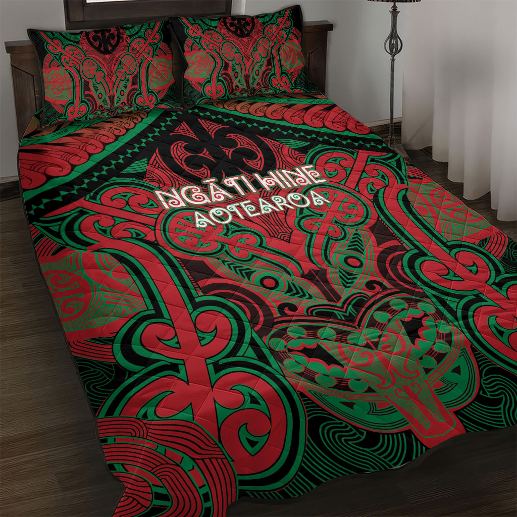 Aotearoa Iwi Ngati Hine Quilt Bed Set Maori Kowhaiwhai Pattern