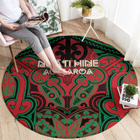 Aotearoa Iwi Ngati Hine Round Carpet Maori Kowhaiwhai Pattern