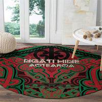 Aotearoa Iwi Ngati Hine Round Carpet Maori Kowhaiwhai Pattern