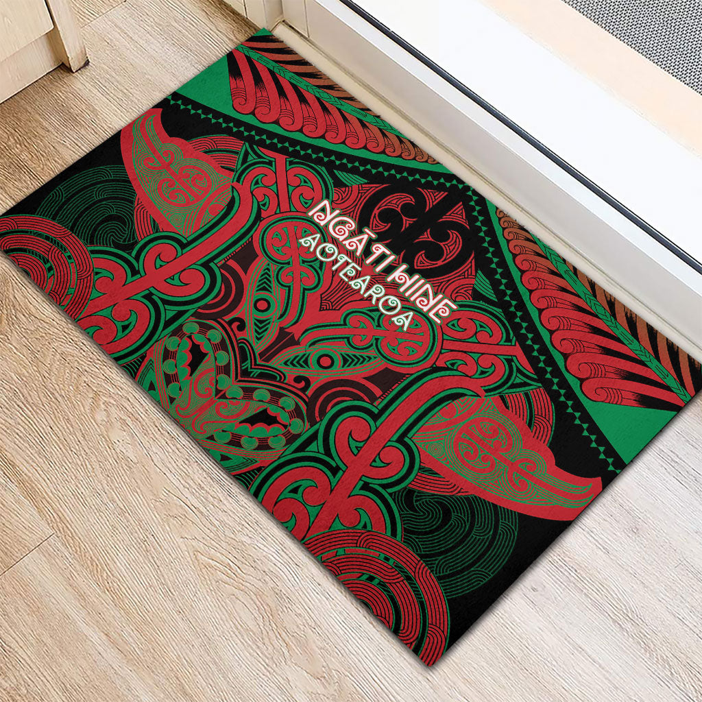 Aotearoa Iwi Ngati Hine Rubber Doormat Maori Kowhaiwhai Pattern