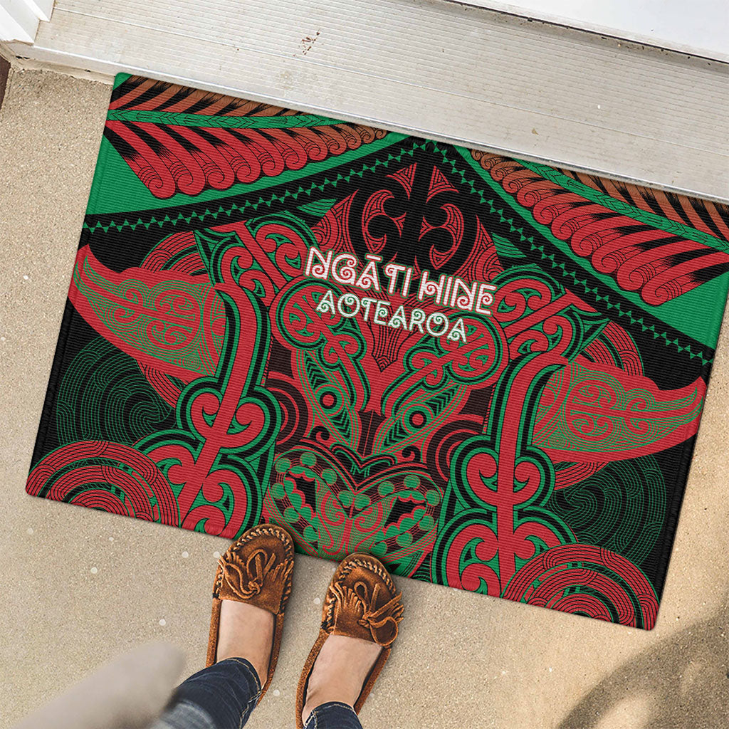 Aotearoa Iwi Ngati Hine Rubber Doormat Maori Kowhaiwhai Pattern