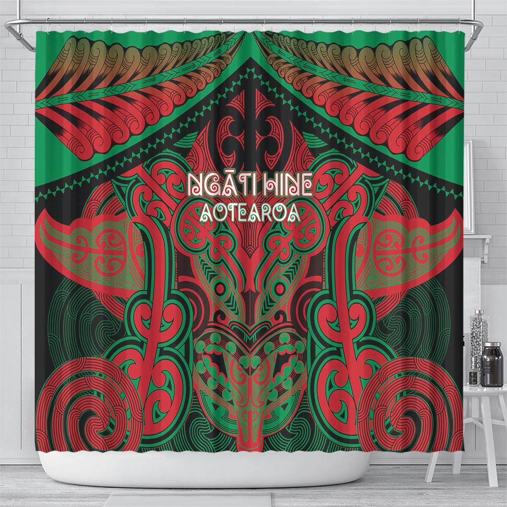 Aotearoa Iwi Ngati Hine Shower Curtain Maori Kowhaiwhai Pattern