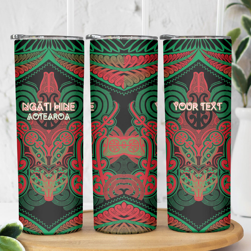 Aotearoa Iwi Ngati Hine Personalised Skinny Tumbler Maori Kowhaiwhai Pattern
