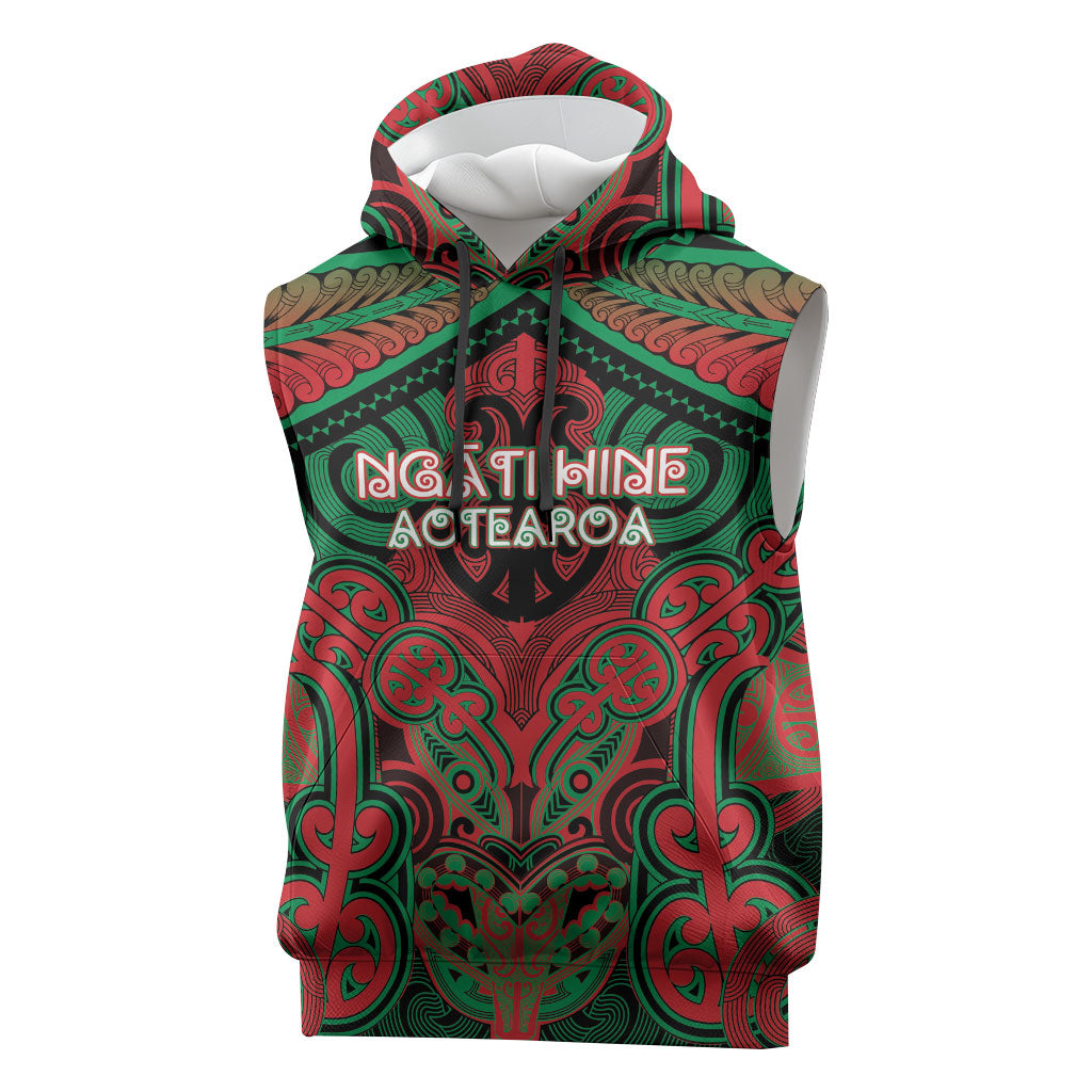 Aotearoa Iwi Ngati Hine Personalised Sleeveless Hoodie Maori Kowhaiwhai Pattern