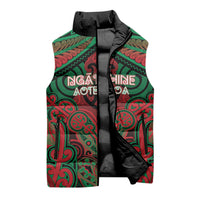 Aotearoa Iwi Ngati Hine Personalised Sleeveless Puffer Jacket Maori Kowhaiwhai Pattern