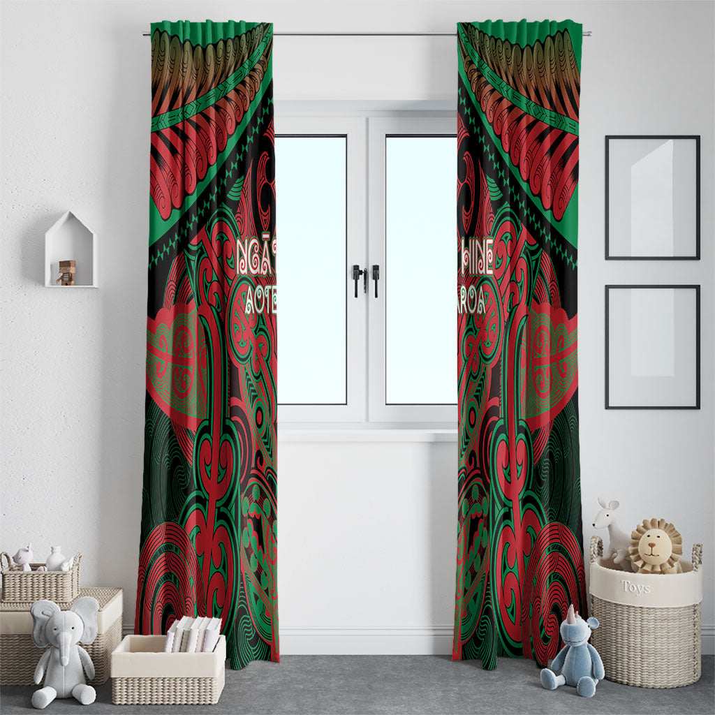 Aotearoa Iwi Ngati Hine Window Curtain Maori Kowhaiwhai Pattern