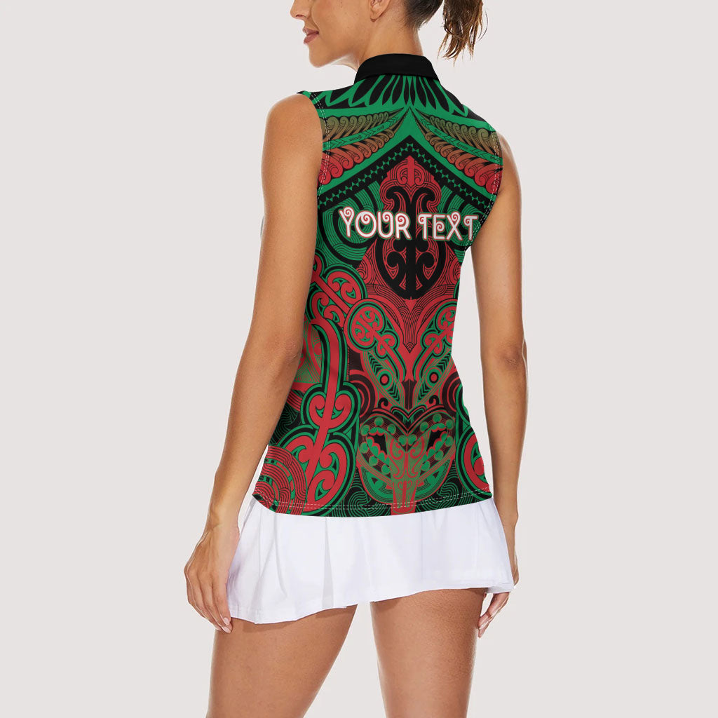 Aotearoa Iwi Ngati Hine Personalised Women Sleeveless Polo Shirt Maori Kowhaiwhai Pattern