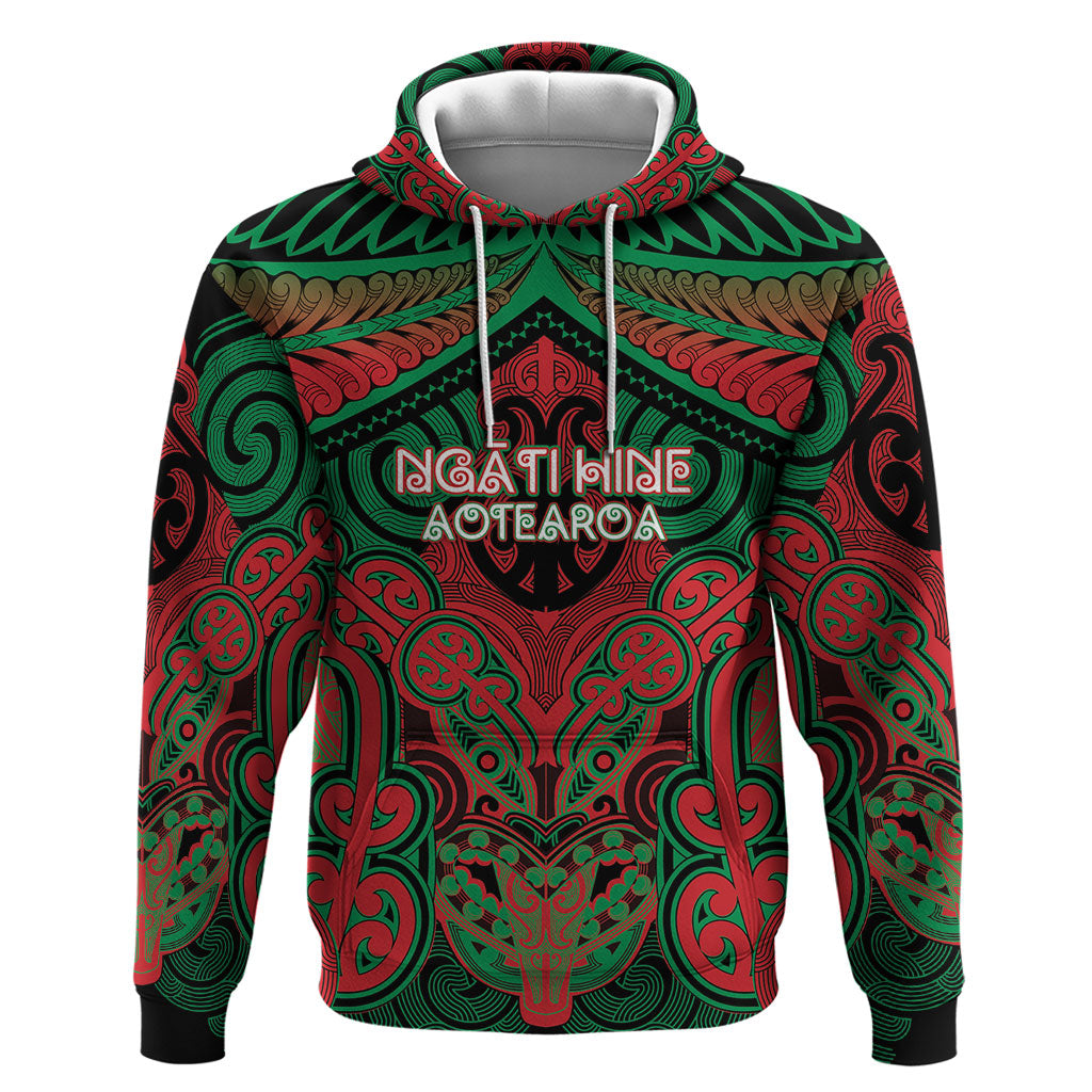 Aotearoa Iwi Ngati Hine Personalised Zip Hoodie Maori Kowhaiwhai Pattern
