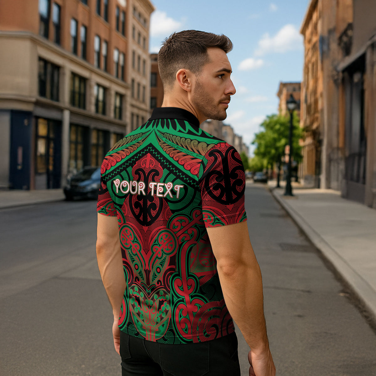 Aotearoa Iwi Ngati Hine Personalised Zipper Polo Shirt Maori Kowhaiwhai Pattern