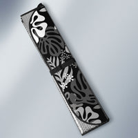 Black Aloha Hawaiian Auto Sun Shade Monstera Hibiscus Tropical Pattern
