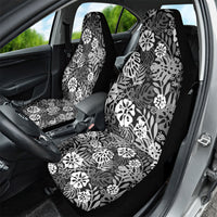 Black Aloha Hawaiian Car Seat Cover Monstera Hibiscus Tropical Pattern