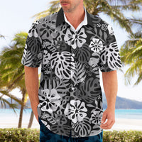 Black Aloha Hawaiian Hawaiian Shirt Monstera Hibiscus Tropical Pattern