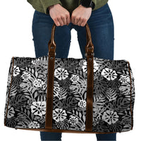Black Aloha Hawaiian Travel Bag Monstera Hibiscus Tropical Pattern