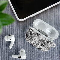 White Aloha Hawaiian AirPods Case Monstera Hibiscus Tropical Pattern
