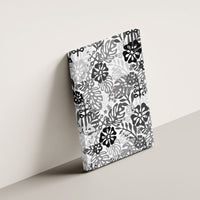 White Aloha Hawaiian Canvas Wall Art Monstera Hibiscus Tropical Pattern