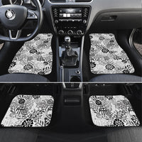 White Aloha Hawaiian Car Mats Monstera Hibiscus Tropical Pattern