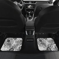 White Aloha Hawaiian Car Mats Monstera Hibiscus Tropical Pattern
