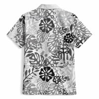 White Aloha Hawaiian Hawaiian Shirt Monstera Hibiscus Tropical Pattern
