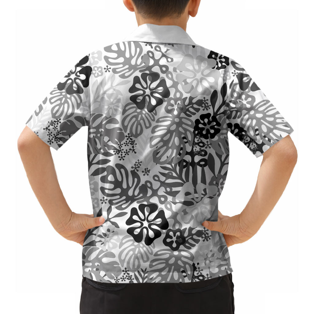 White Aloha Hawaiian Hawaiian Shirt Monstera Hibiscus Tropical Pattern