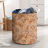 Brown Hawaii Palaka Cowboy Laundry Basket Hawaiian Paniolo Festival Spirit