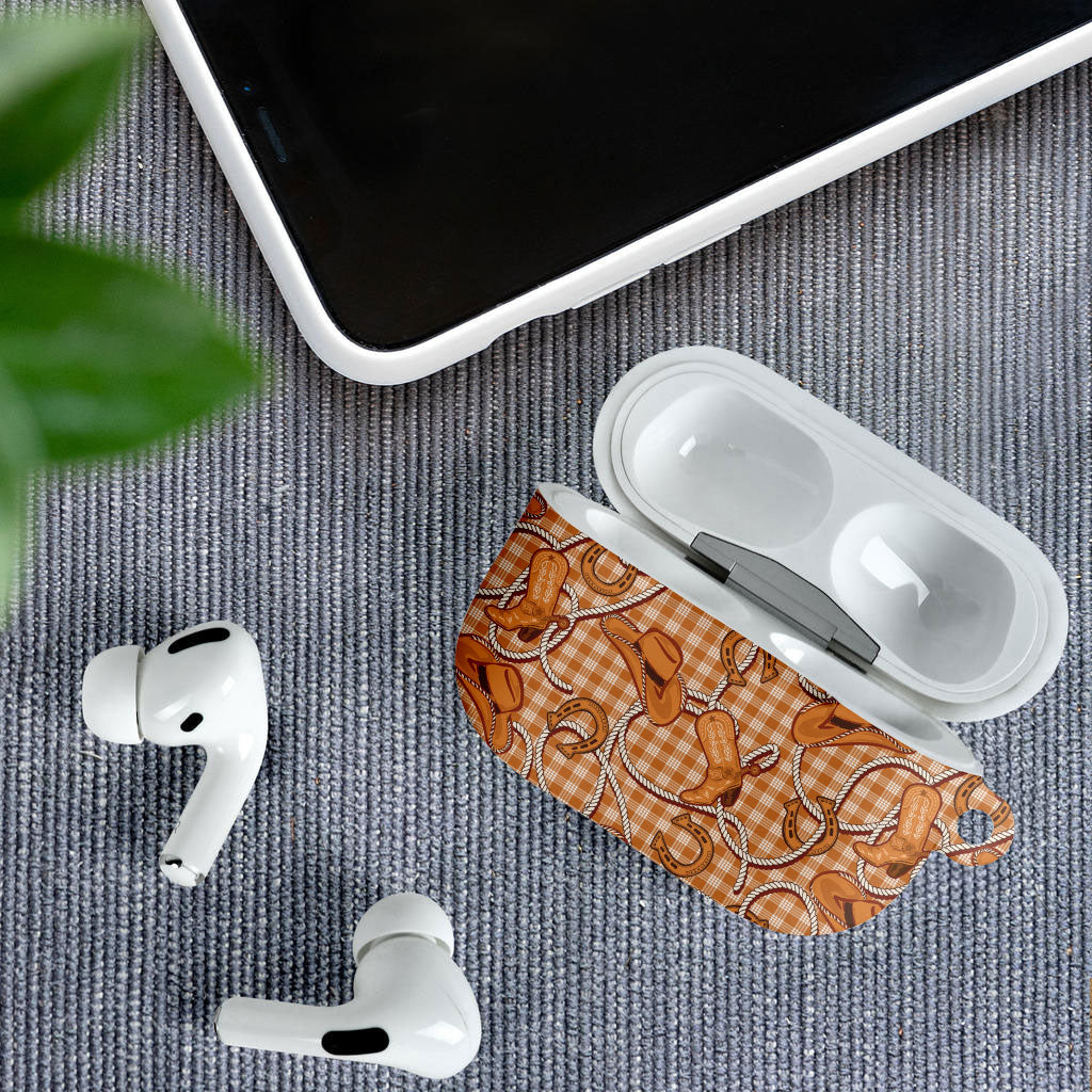 Brown Hawaii Palaka Cowboy AirPods Case Hawaiian Paniolo Festival Spirit