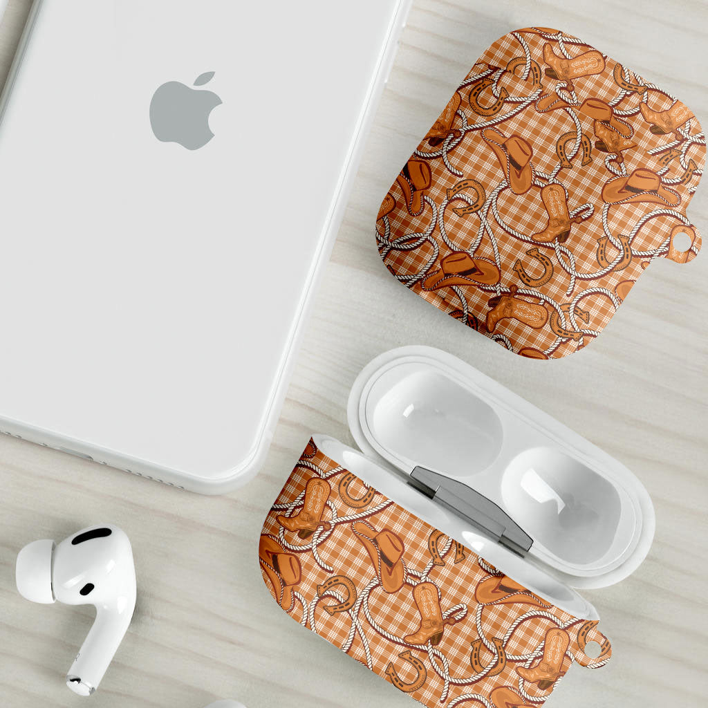 Brown Hawaii Palaka Cowboy AirPods Case Hawaiian Paniolo Festival Spirit