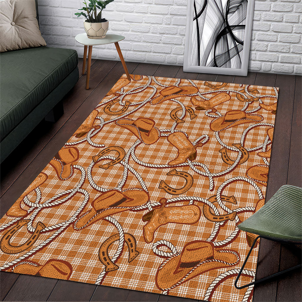 Brown Hawaii Palaka Cowboy Area Rug Hawaiian Paniolo Festival Spirit
