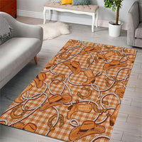 Brown Hawaii Palaka Cowboy Area Rug Hawaiian Paniolo Festival Spirit