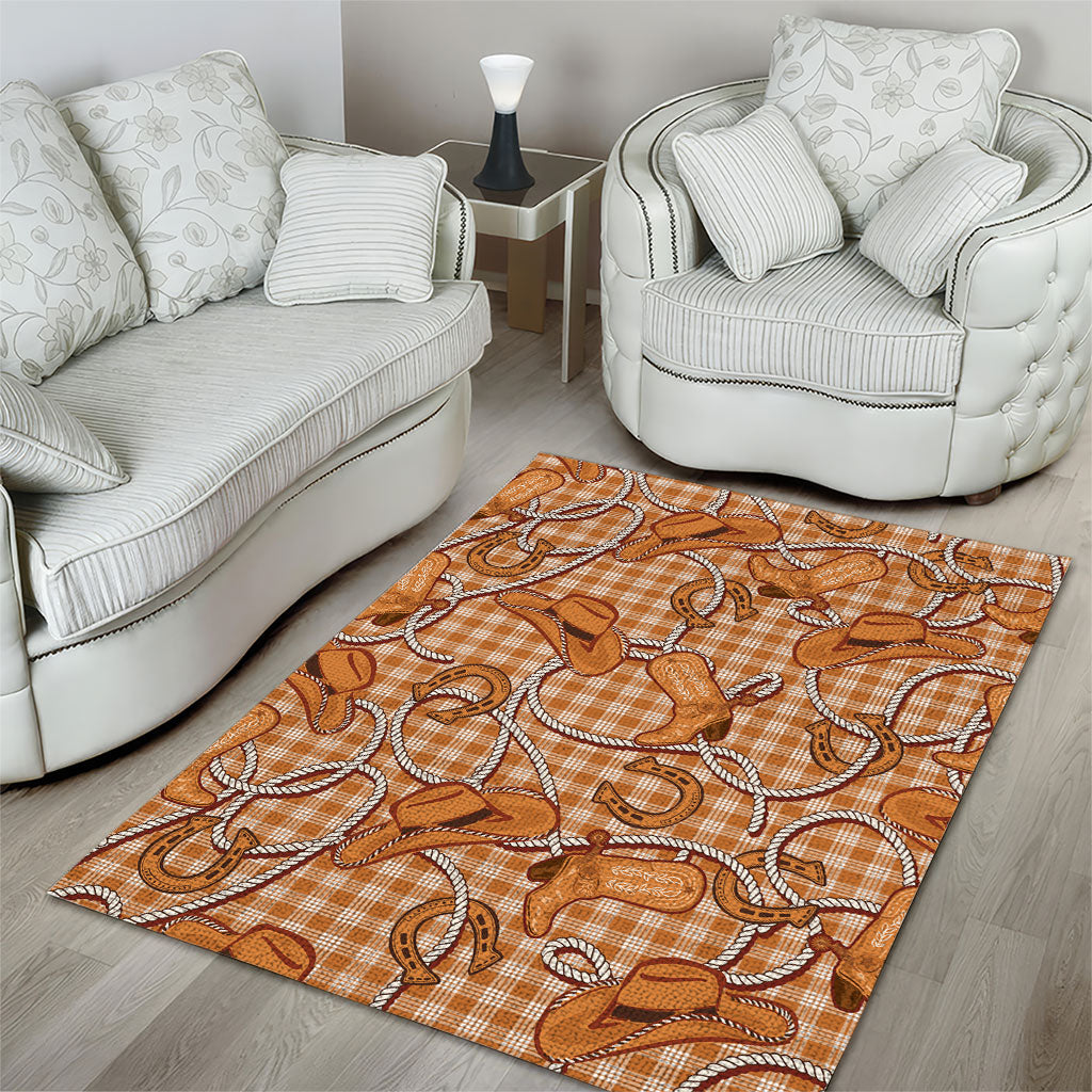 Brown Hawaii Palaka Cowboy Area Rug Hawaiian Paniolo Festival Spirit